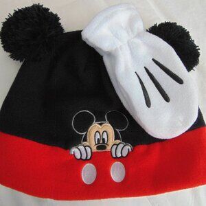 Disney Parks Mickey Mouse Toddler Size Beanie with Glove Set Brand New with Tags